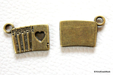 11 x Zinc Alloy Bronze Playing Cards Charm Pendants